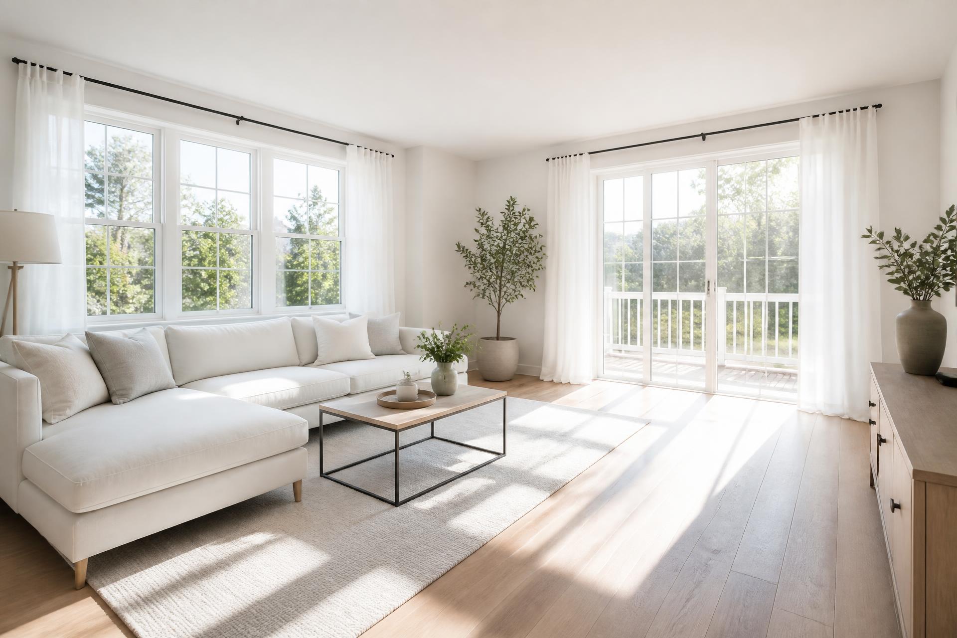 Bright, freshly cleaned living room in a Fort Wayne home